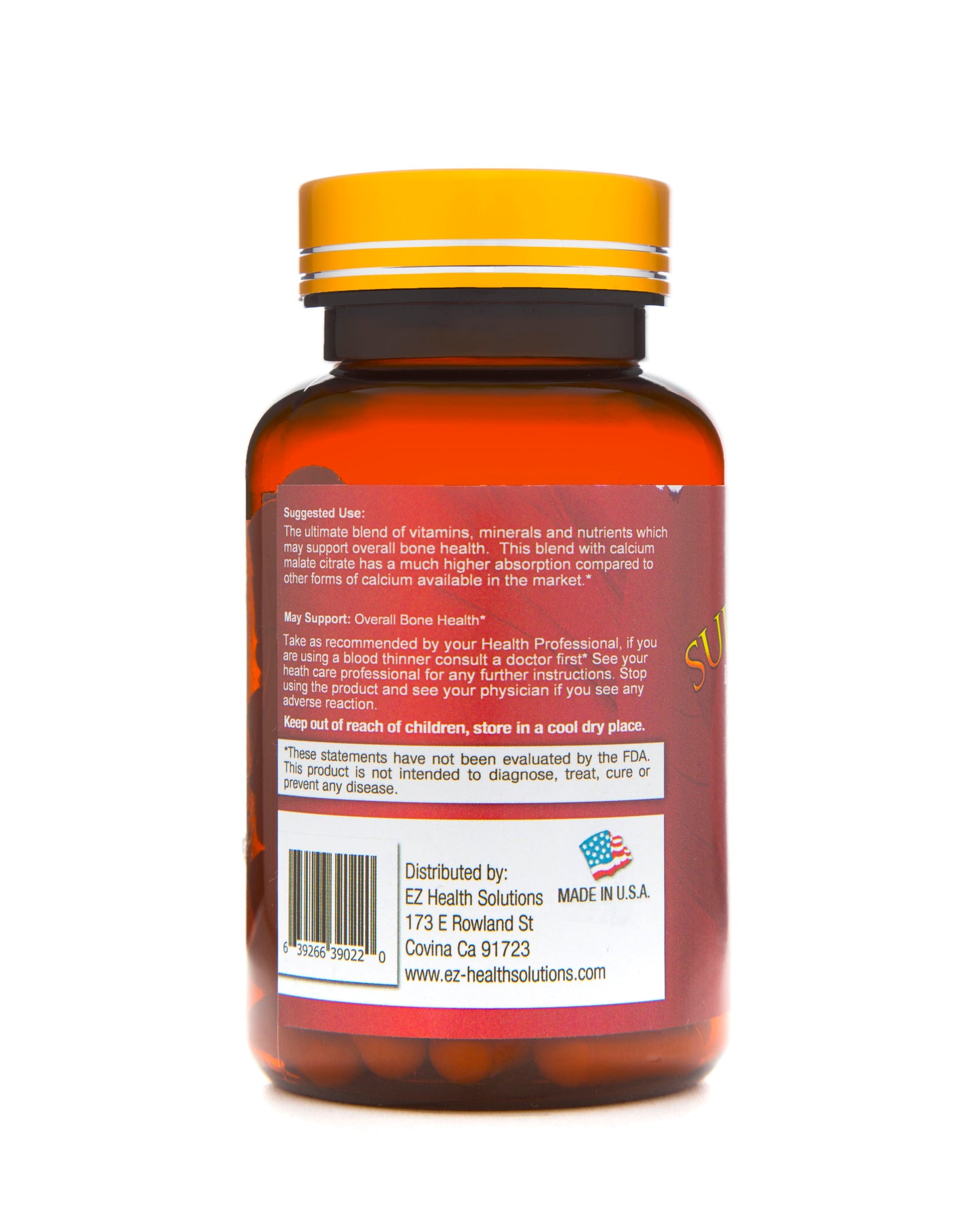 Super Bone Density Natural Supplement 30 Vegetarian Capsules - EZ Health Solutions