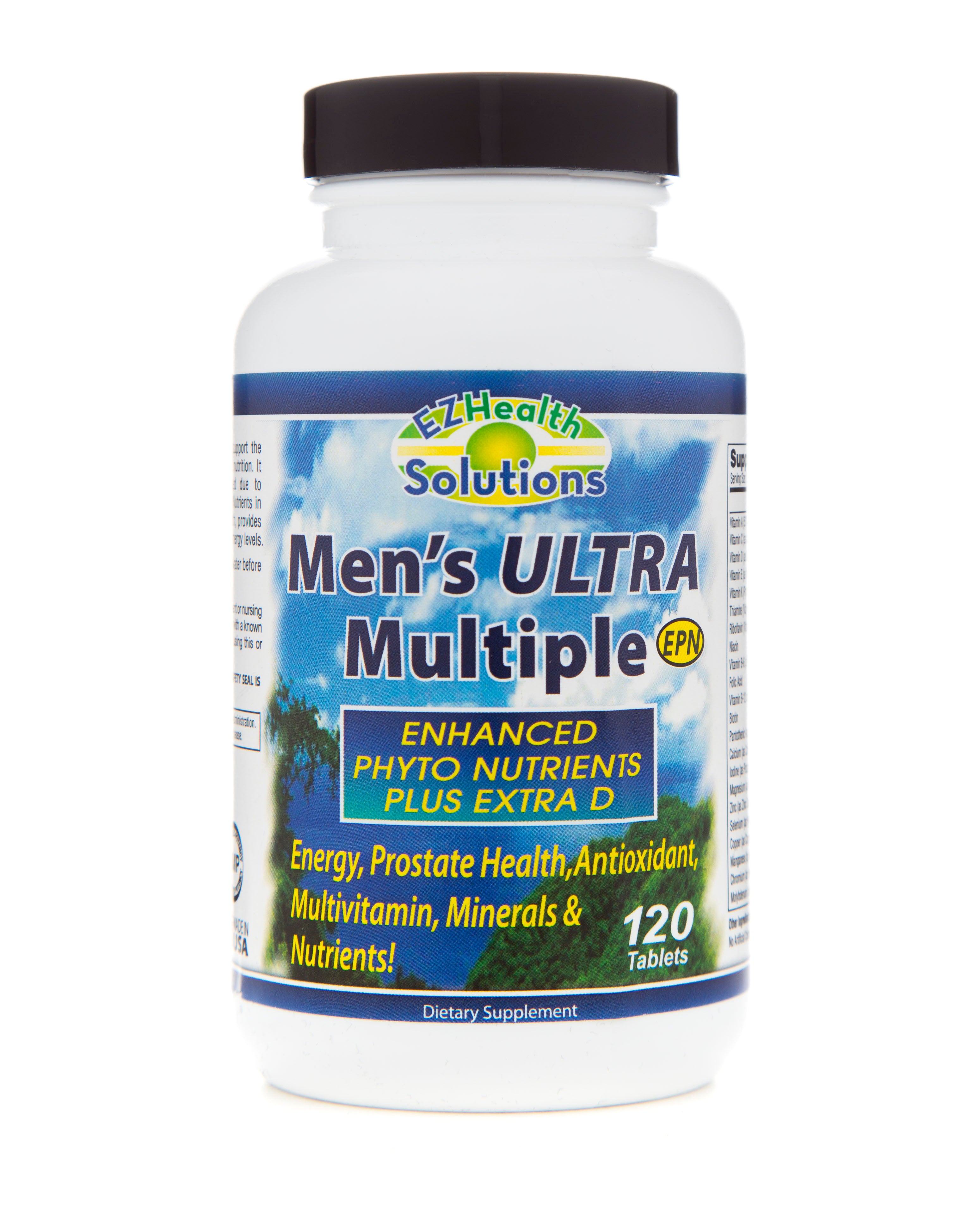 Men's Ultra Multiple Daily Vitamin Supplement 120 Vegetarian Tablets - EZ Health Solutions