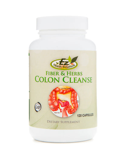 Fiber & Herbs Colon Cleanse for Cleansing and Regulating 60 Vegetarian Capsules - EZ Health Solutions