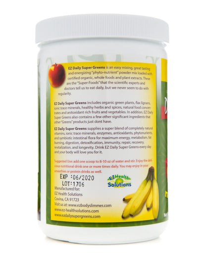 EZ Daily Super Greens Powder-Natural Berry Flavor - EZ Health Solutions