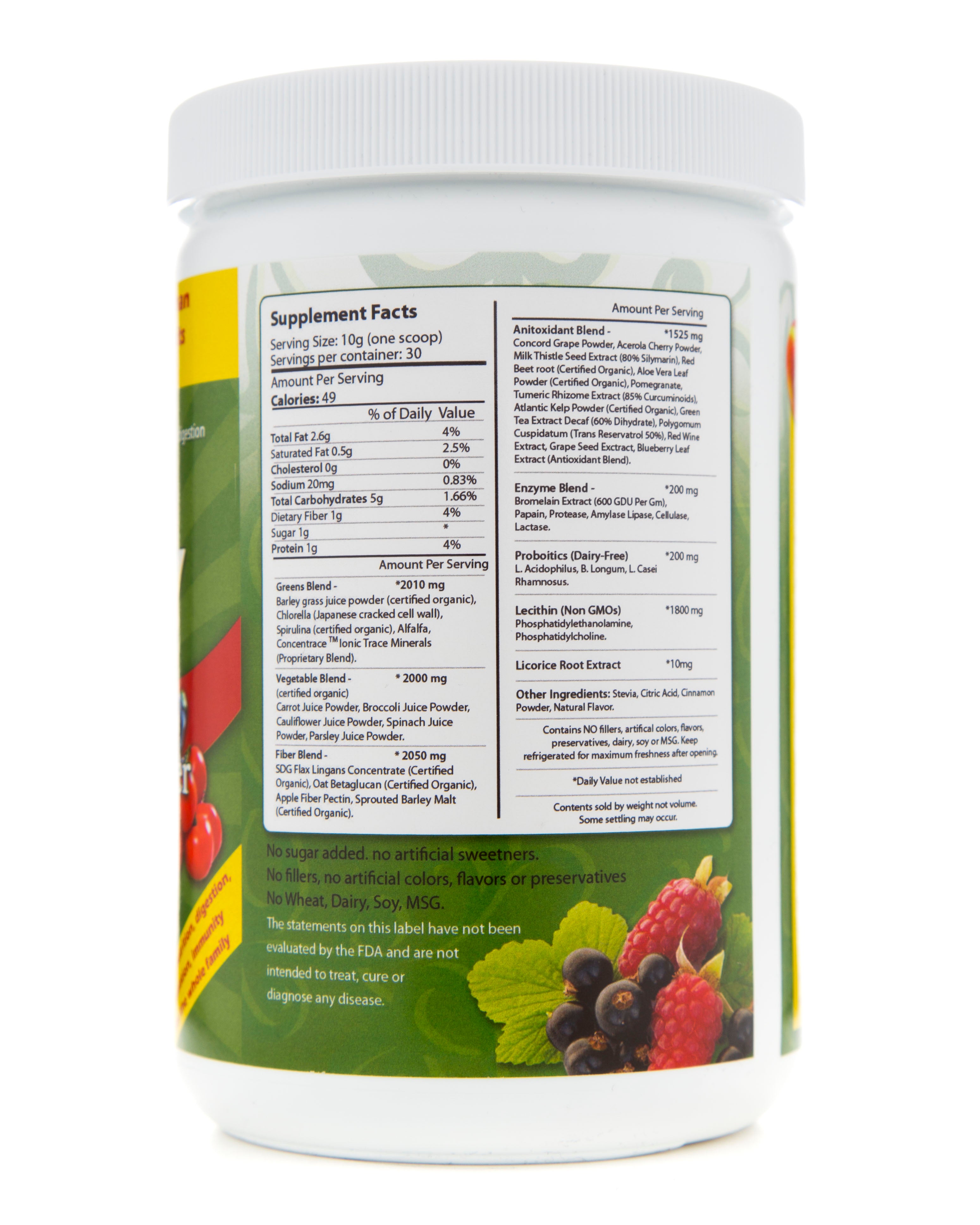 EZ Daily Super Greens Powder-Natural Berry Flavor - EZ Health Solutions